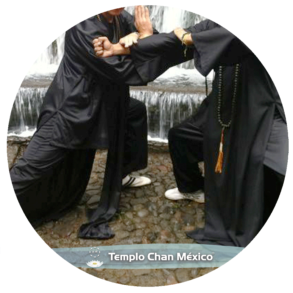 Maestros Na y Maestro Tue en combate Foto propiedad del Templo Chan México